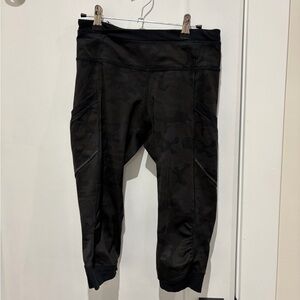 Lululemon Black Camo Cropped Pants